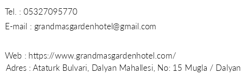 Grandma's Garden Hotel telefon numaralar, faks, e-mail, posta adresi ve iletiim bilgileri